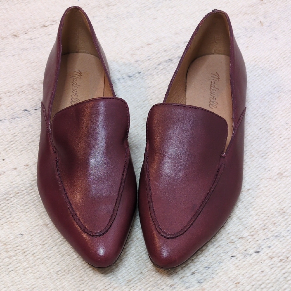 Madewell Burgundy Leather Flat Loafers - image 1